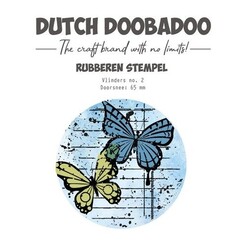 Dutch Doobadoo Rubber stamp 2 ATC cirkel Butterfly 497.004.005