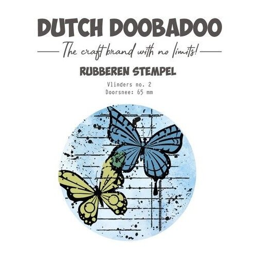 Dutch Doobadoo Rubber stamp 2 ATC cirkel Butterfly 497.004.005