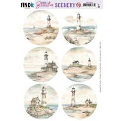 BBSC10035  - Scenery Push out - Berries Beauties - Lighthouse - Round