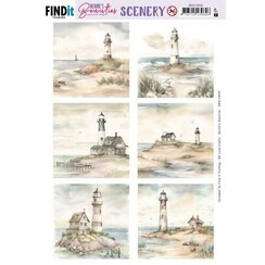 BBSC10036  - Scenery Push out - Berries Beauties - Lighthouse - Square