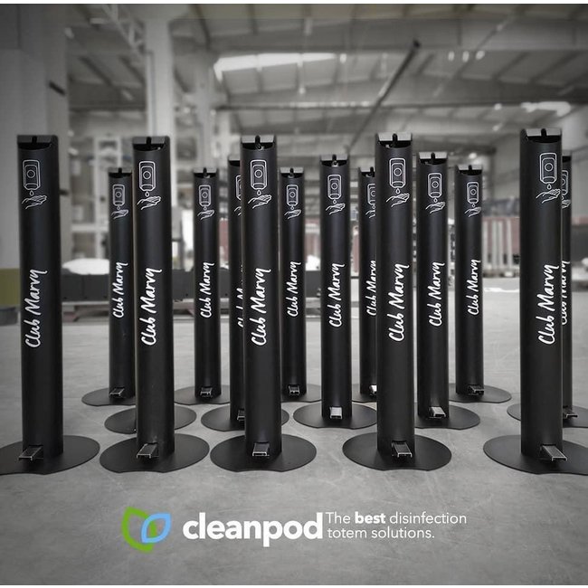 Stalen desinfectiezuil | Zwart