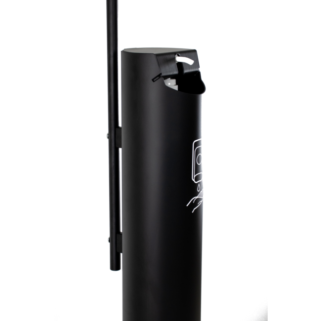 Stalen desinfectiezuil | Zwart  + Informatiebord