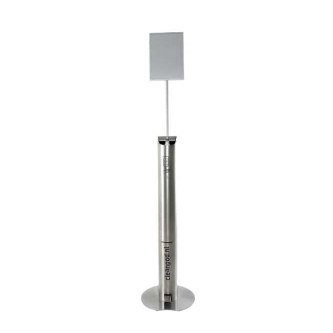 RVS desinfectiezuil + Informatiebord