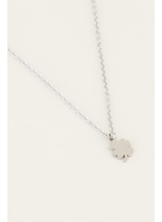 Ketting Klavertje Bedel Zilver