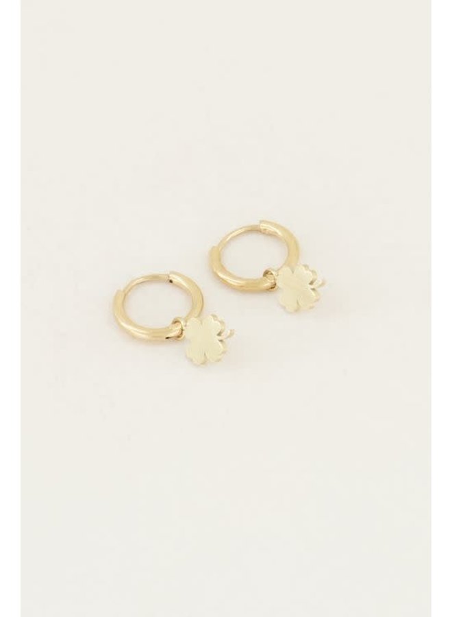 Oorringen met Klavertje Goud
