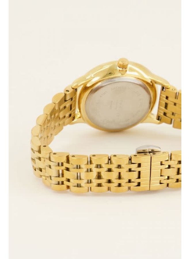 Rond Horloge Schakelband Goud