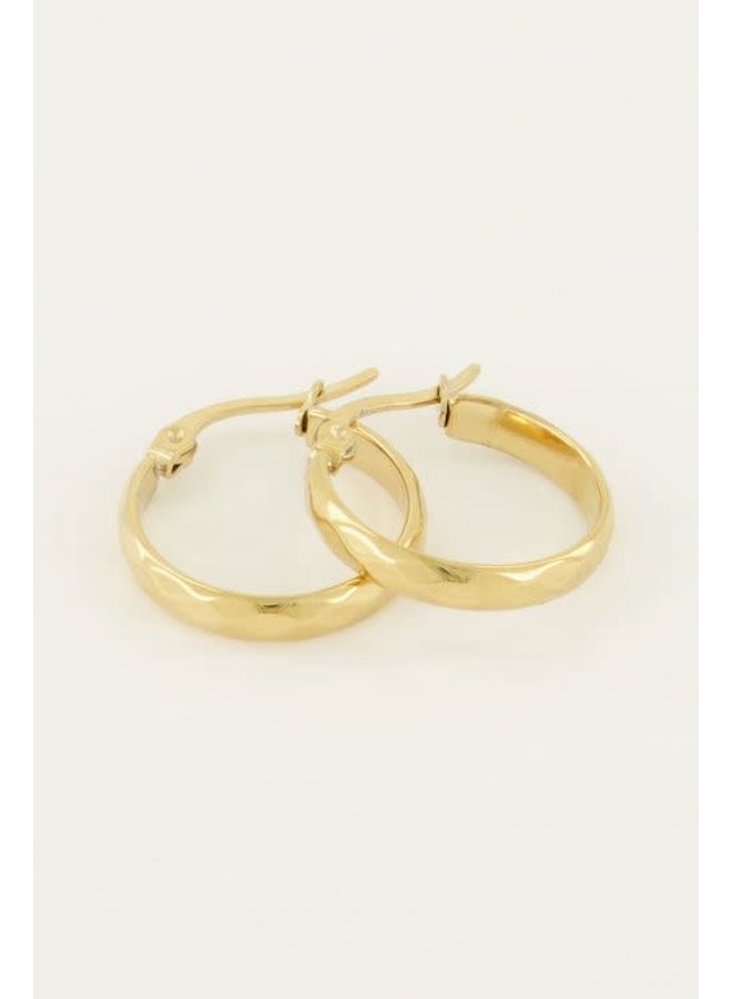 Oorringen Rond Patroon Goud