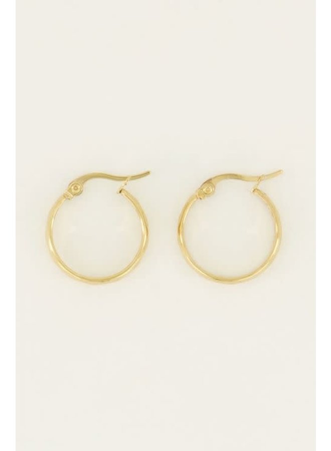 Oorringen Rond Patroon Goud