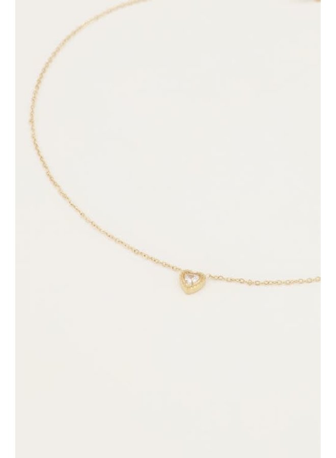 Ketting Strass Hartje Goud