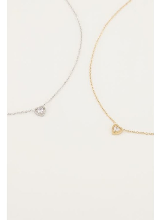 Ketting Strass Hartje Goud