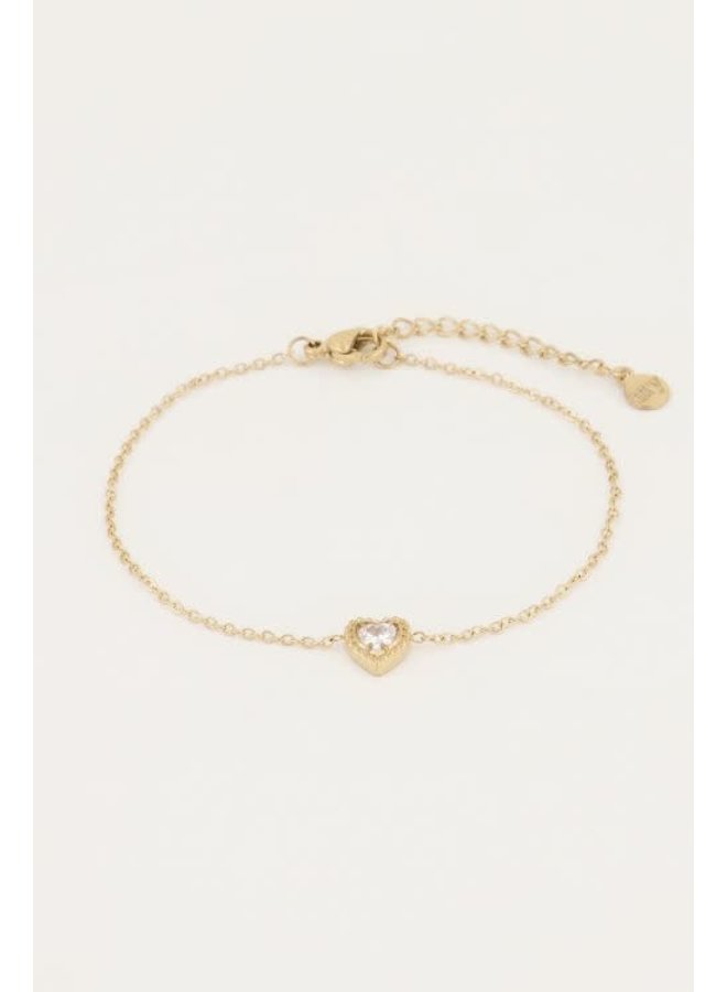 Armband Strass Hartje Goud