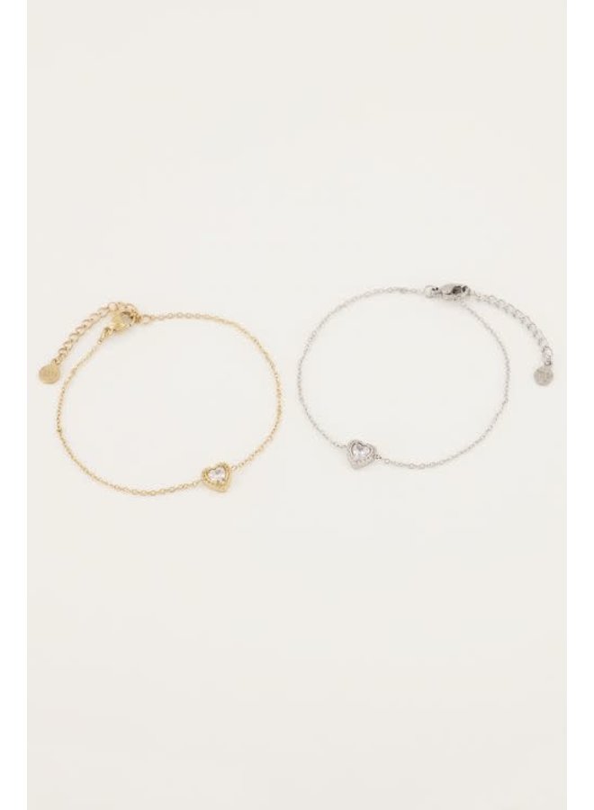 Armband Strass Hartje Goud