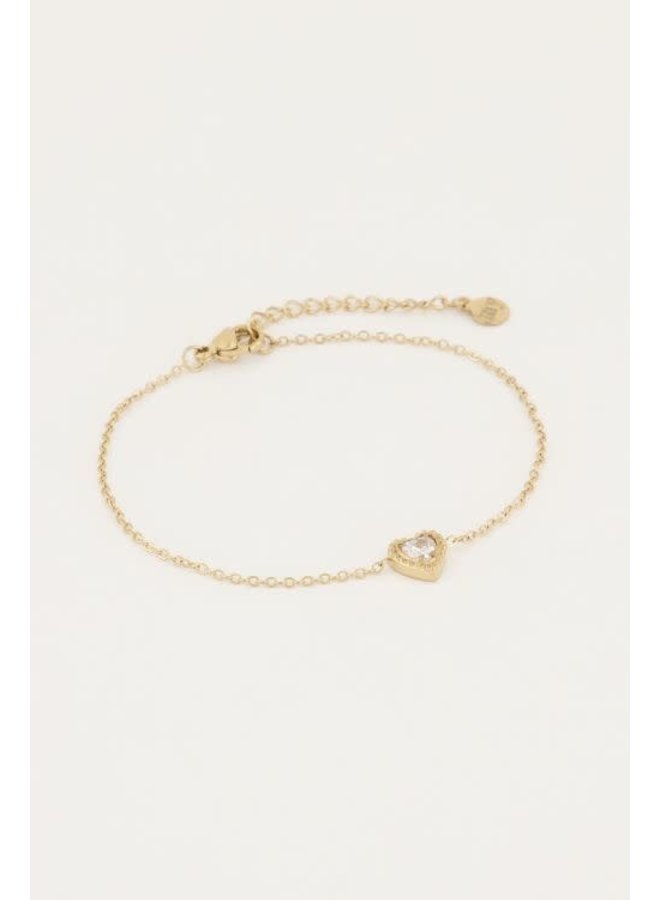 Armband Strass Hartje Goud