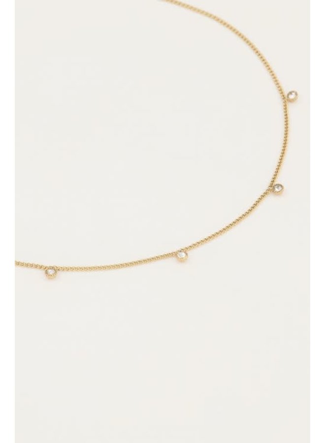 Ketting Strass Rondjes Goud