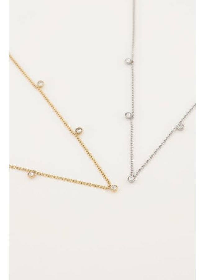 Ketting Strass Rondjes Goud