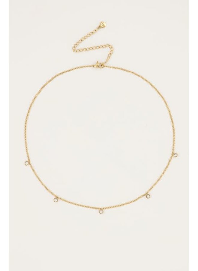 Ketting Strass Rondjes Goud