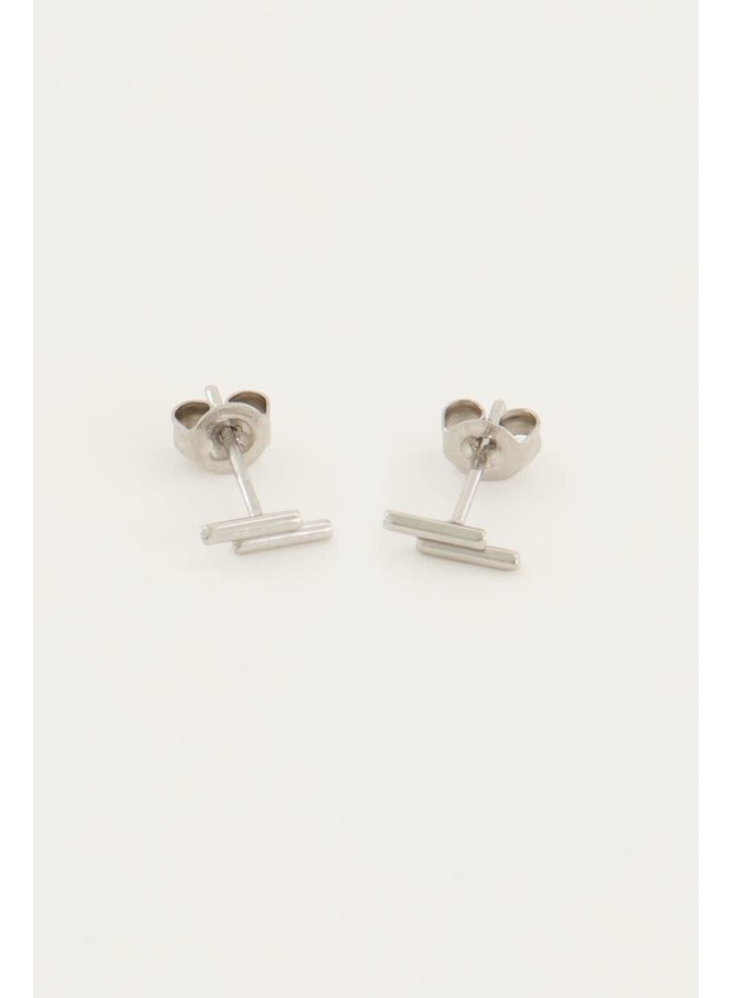 Studs Twee Staafjes Zilver