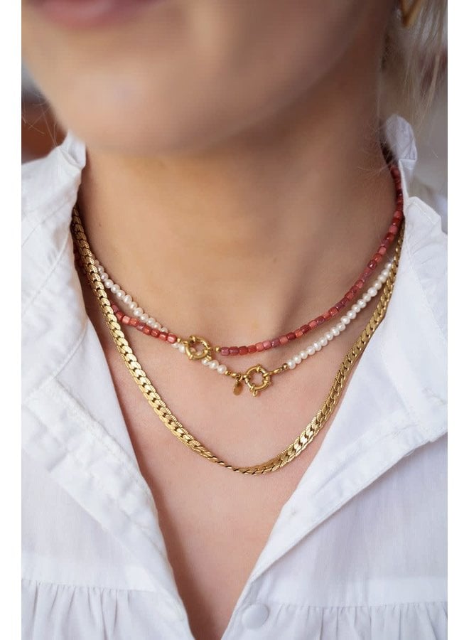 Parelketting met Slotje Goud