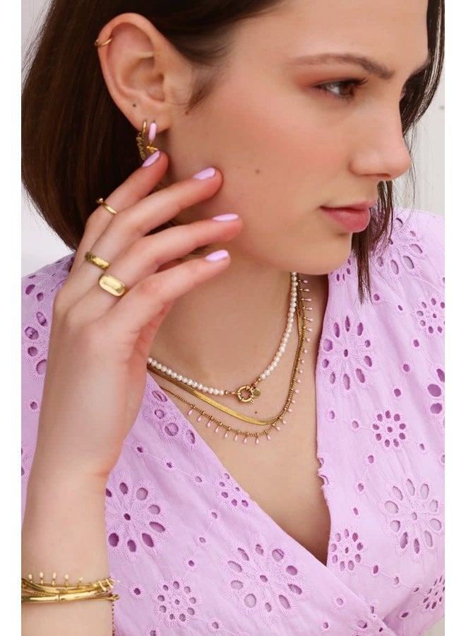 Parelketting met Slotje Goud