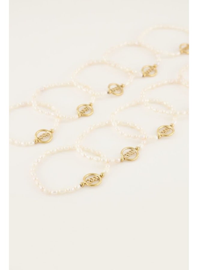 Armband Jaartal Parels Goud