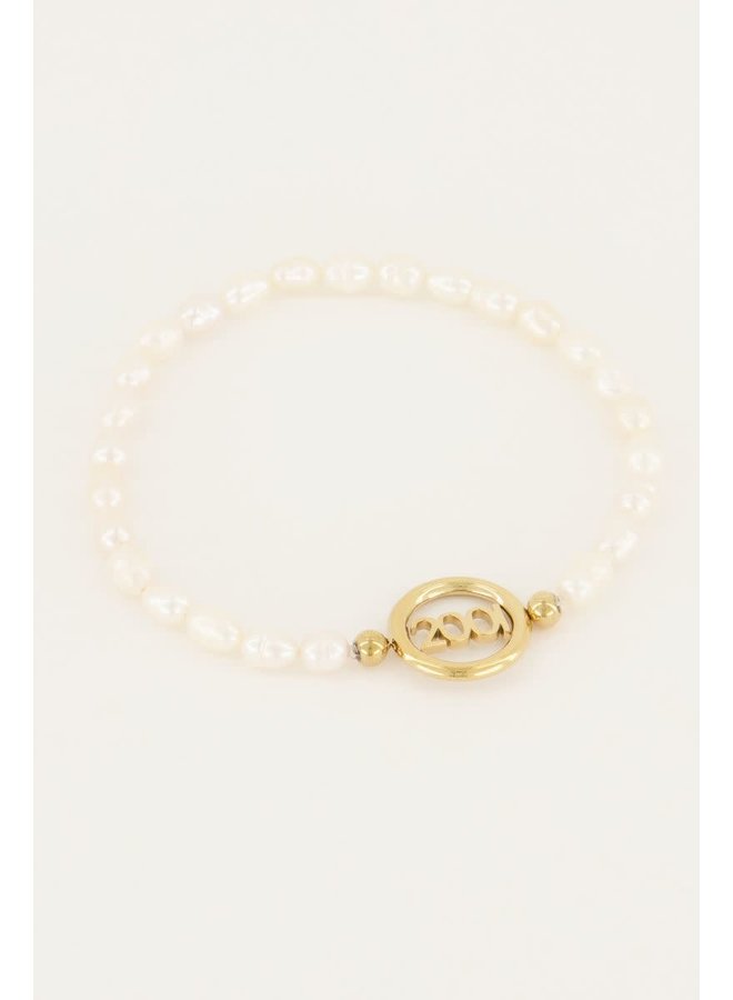 Armband Jaartal Parels Goud