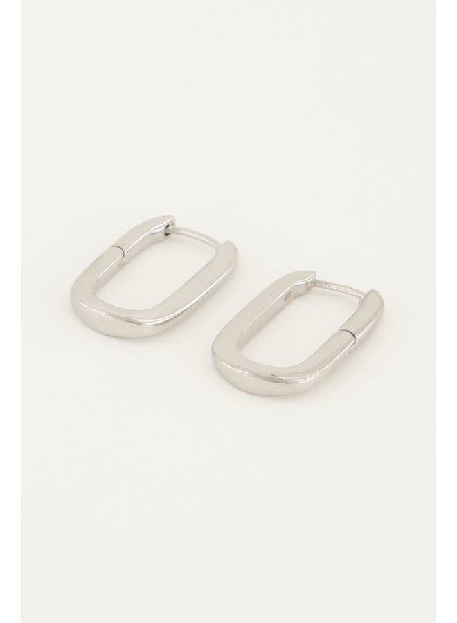 Oorbellen Ovaal Groot Zilver