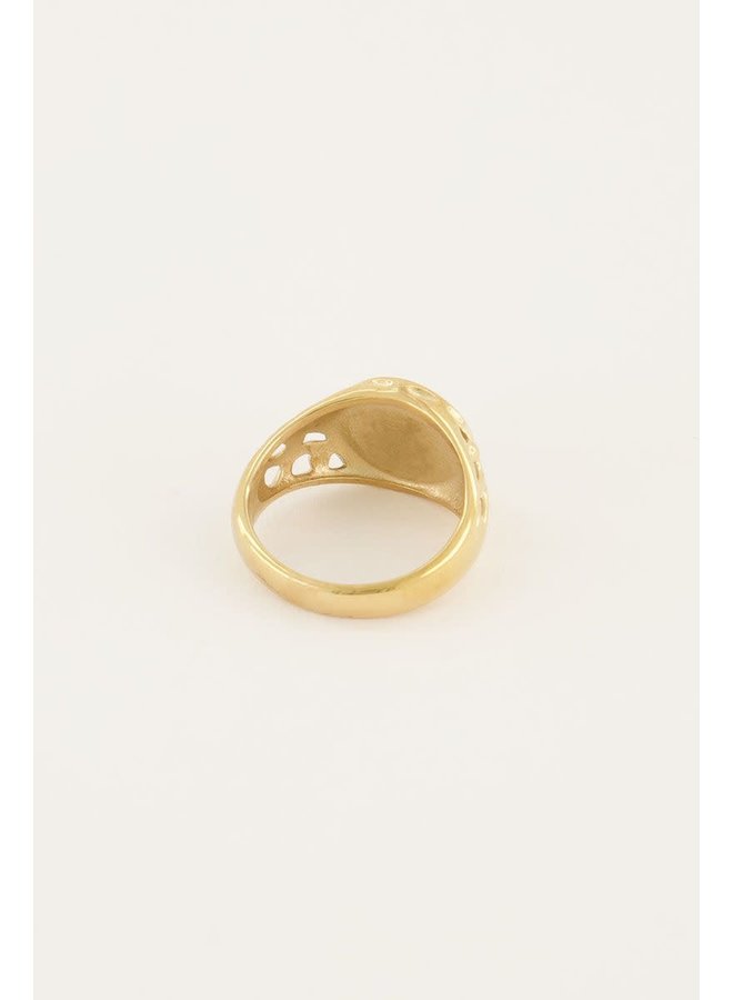 Vintage Zegelring Goud