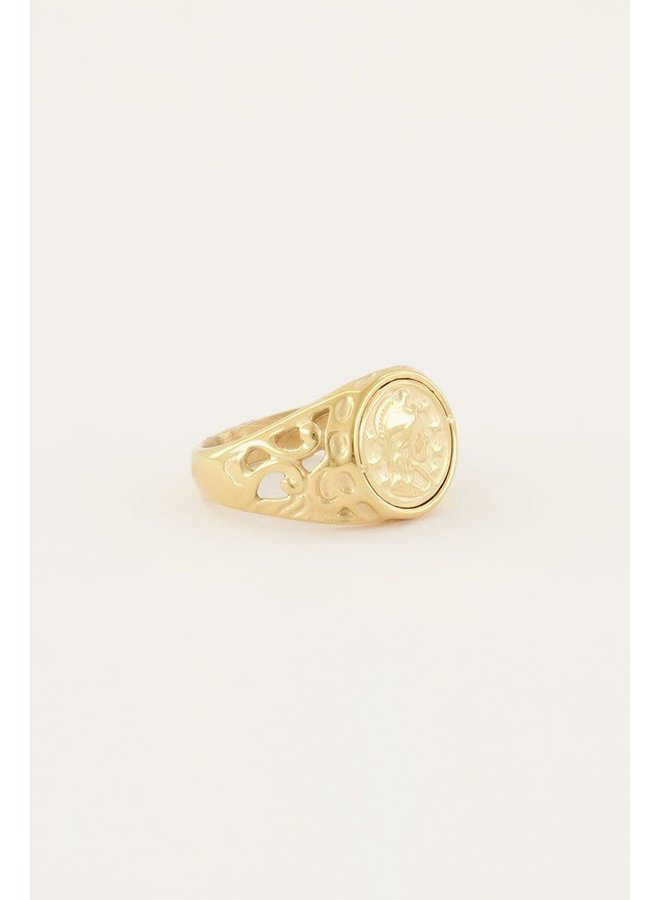 Vintage Zegelring Goud