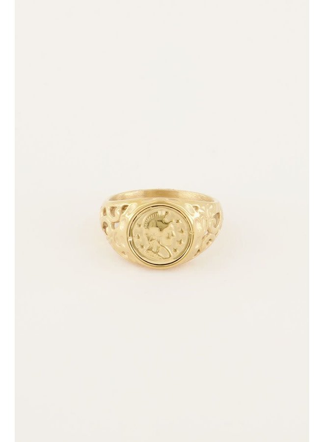 Vintage Zegelring Goud