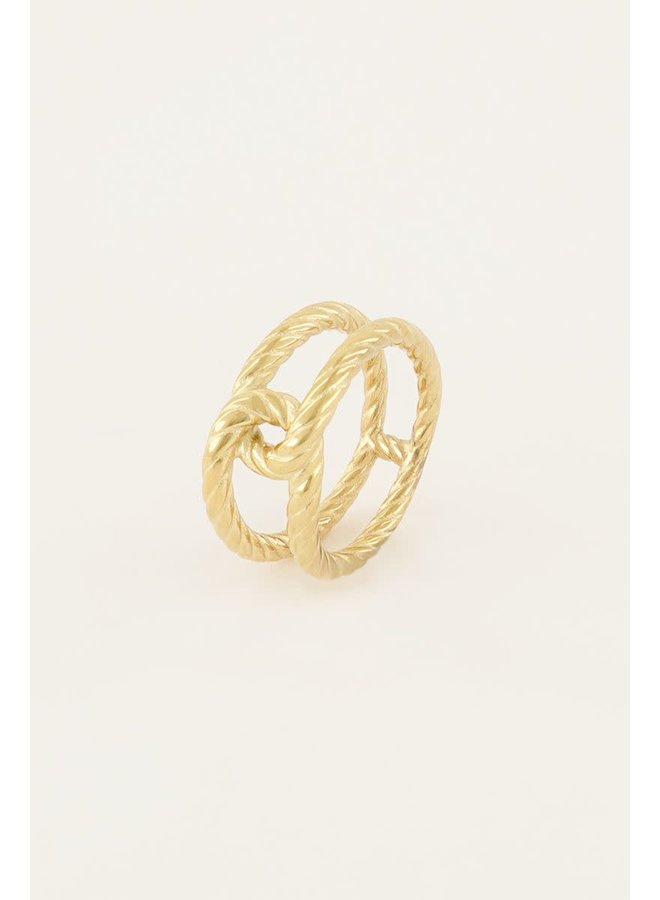 Iconic Ring met Touwlus Goud