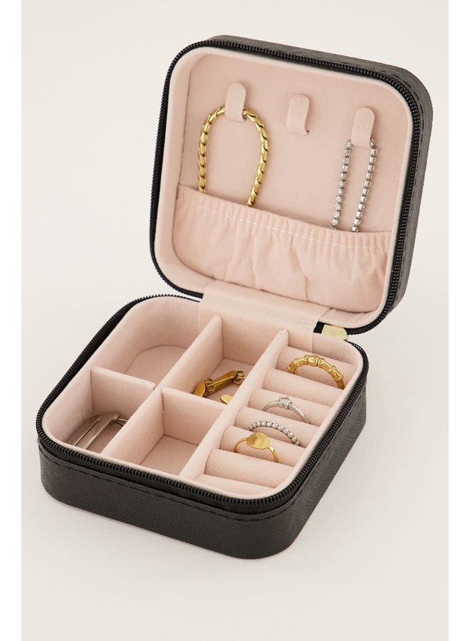 Zwart Vierkant Sieraden Etui