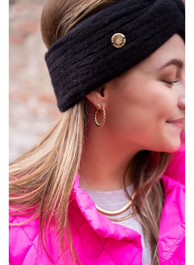 Oorringen Ovaal Gedraaid Patroon Goud