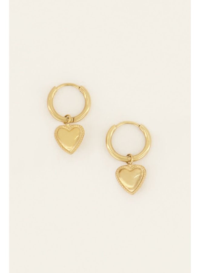 Souvenir Oorringen met Hart Bedel Goud