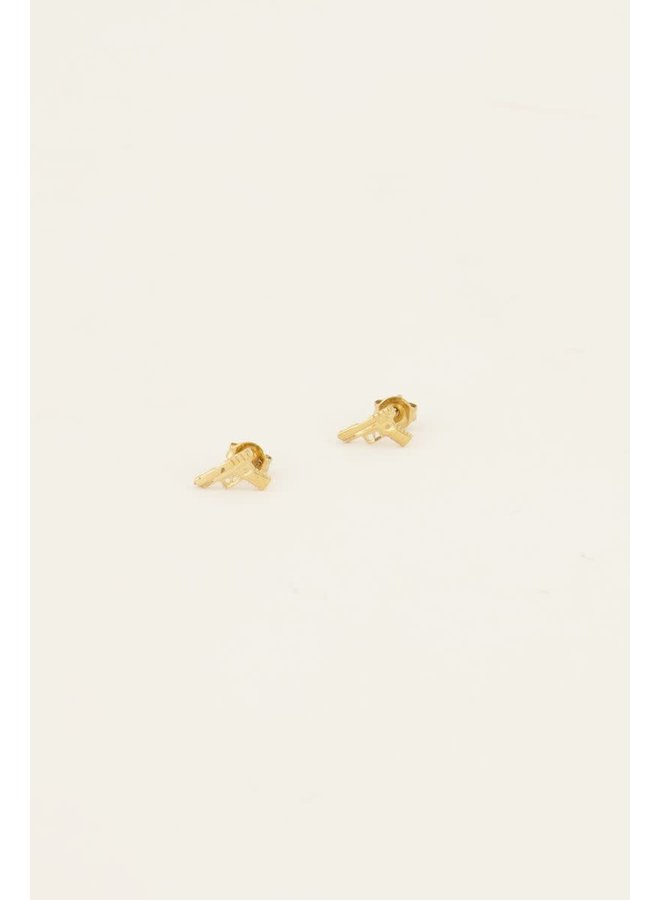 Studs met Pistooltje Goud