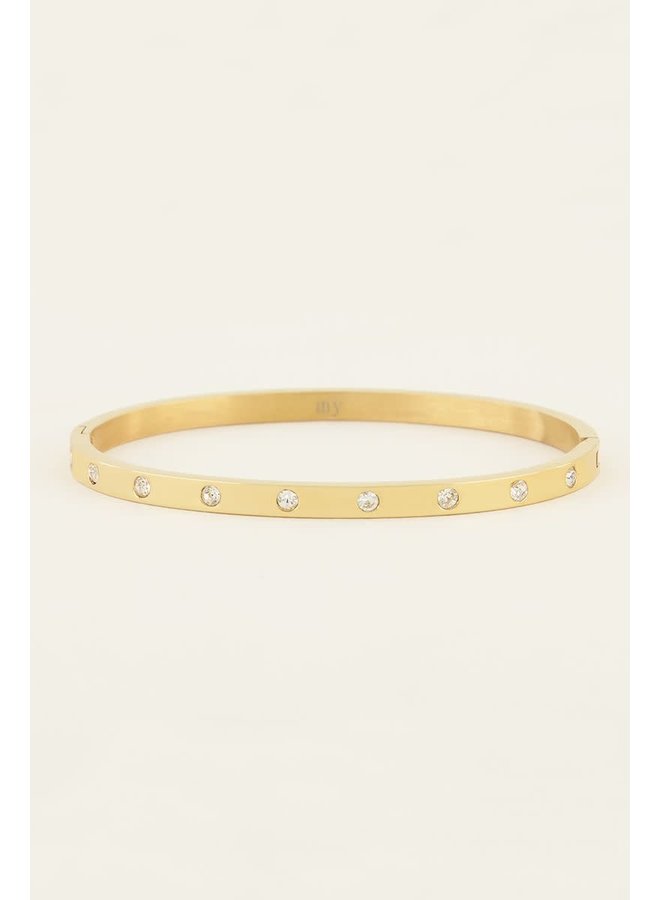 Bangle met Transparante Stenen Goud