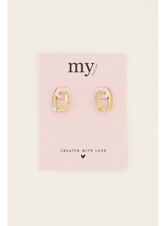 Oorringen met Strass Stenen Goud