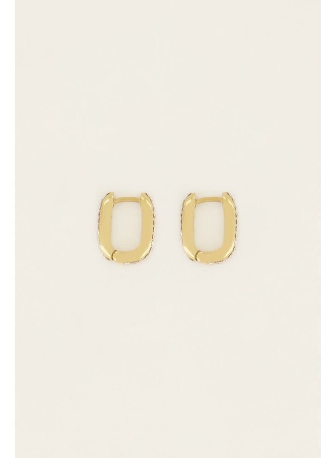 Oorringen met Strass Stenen Goud