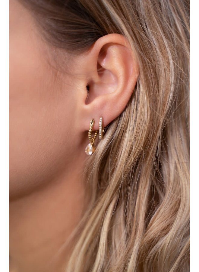 Oorringen met Strass Stenen Zilver