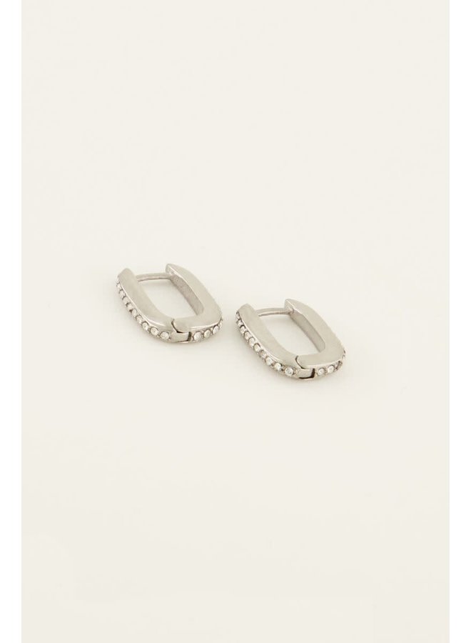Oorringen met Strass Stenen Zilver
