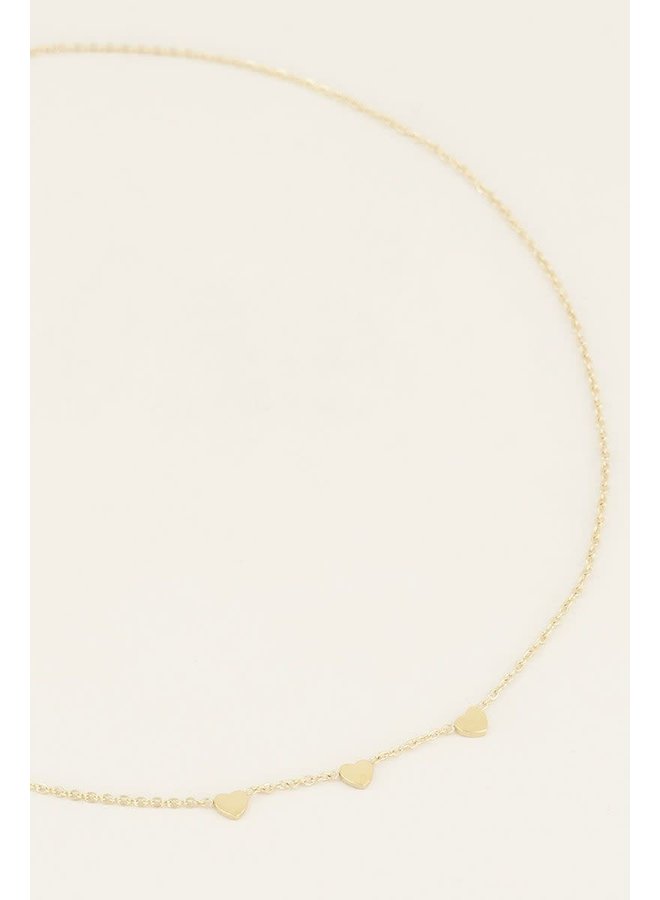 Ketting Drie Hartjes Goud