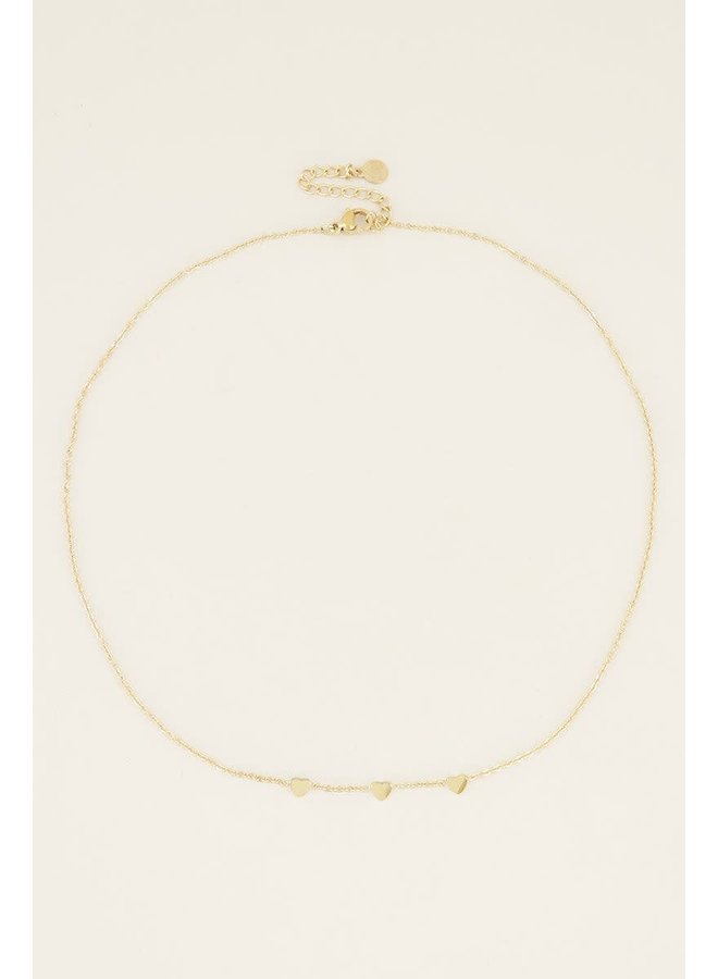 Ketting Drie Hartjes Goud