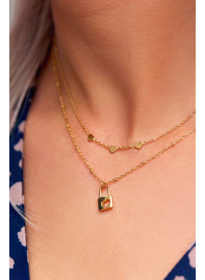 Ketting Drie Hartjes Goud