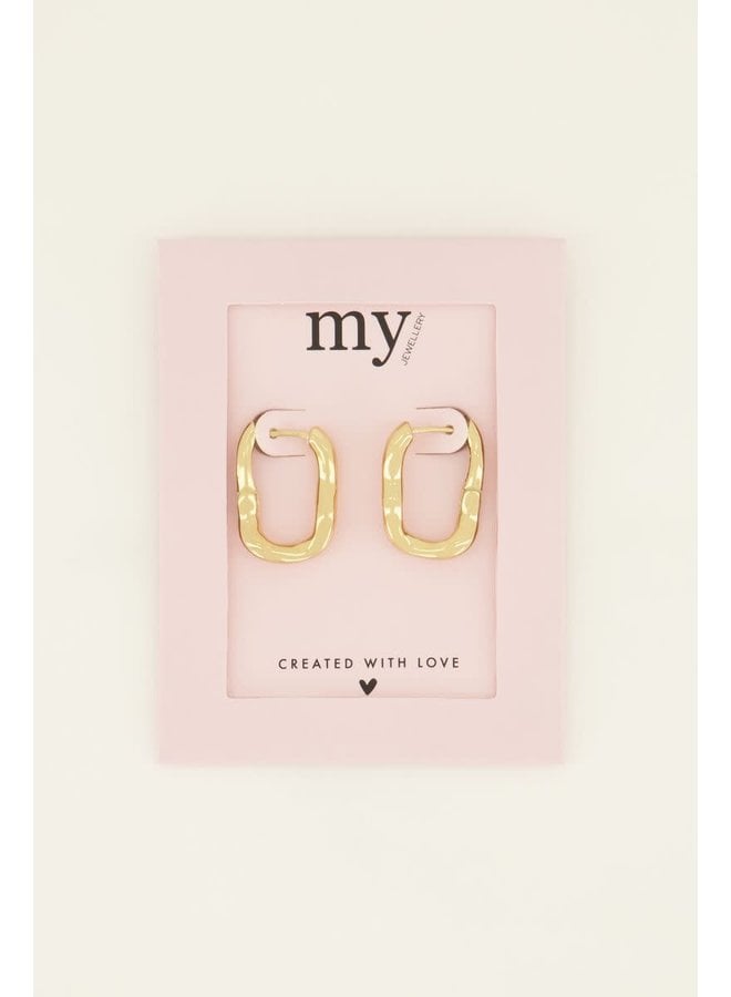 Swirl Oorhangers Ovaal Goud