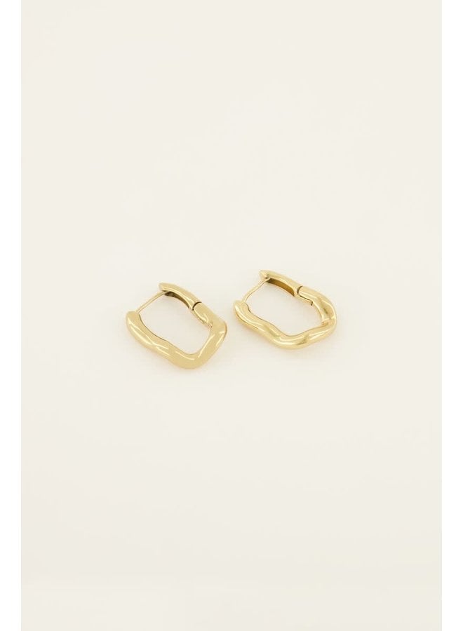 Swirl Oorhangers Ovaal Goud