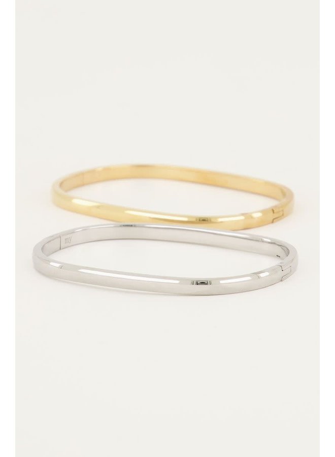 Bangle Rechthoekig Smal Goud