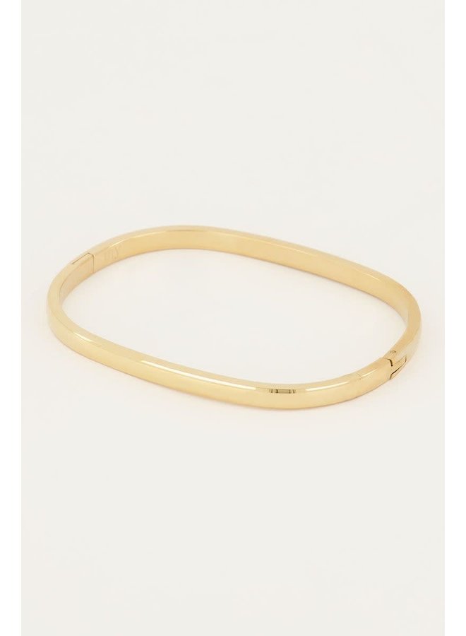 Bangle Rechthoekig Smal Goud