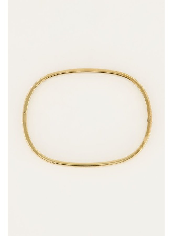 Bangle Rechthoekig Smal Goud