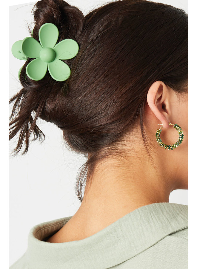 Haarclip Flower Groen