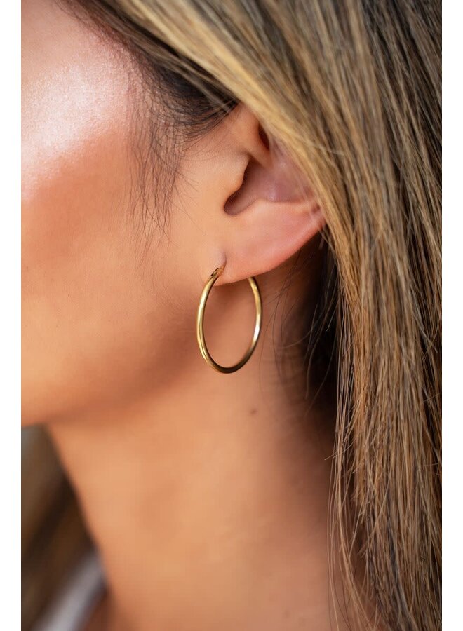 Basic Oorringen Medium Goud