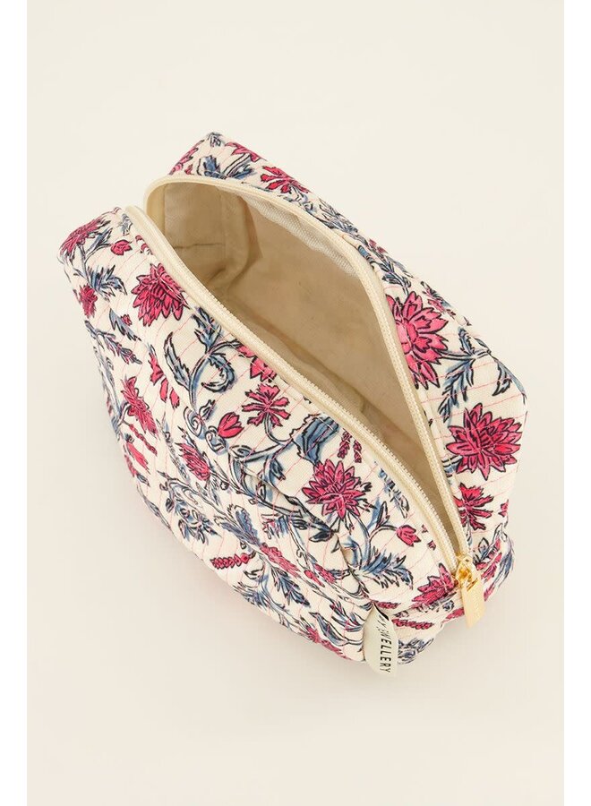 Lichtroze Toilettas met Bloemenprint